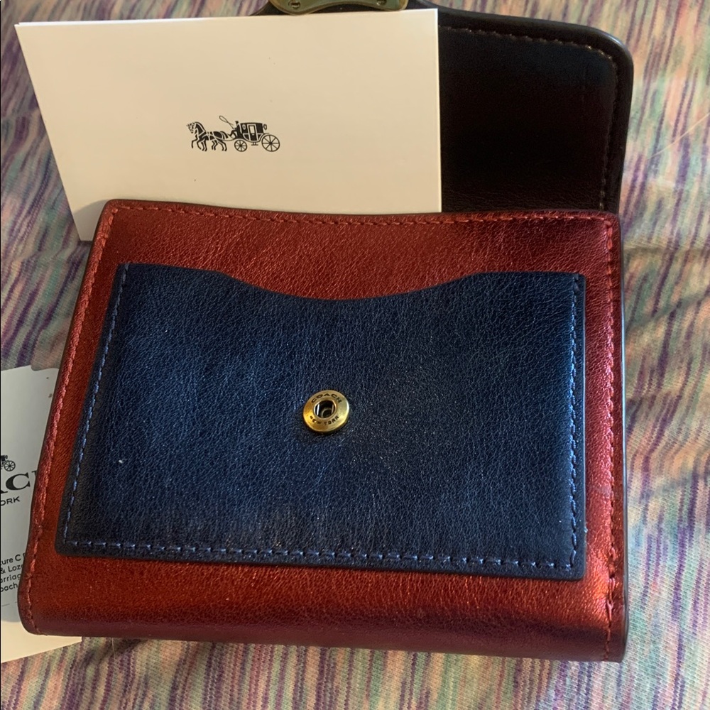 Coach Women's Purple, Black, and Brown Leather Wallet retired tabby 49 - Picture 3 of 8